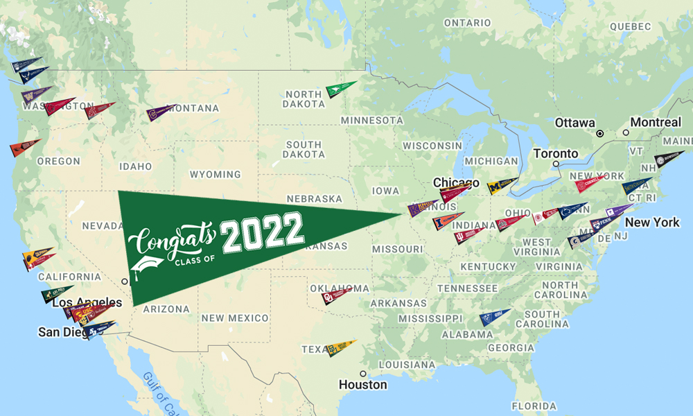 CWA Class of 2022 College Matriculation Map